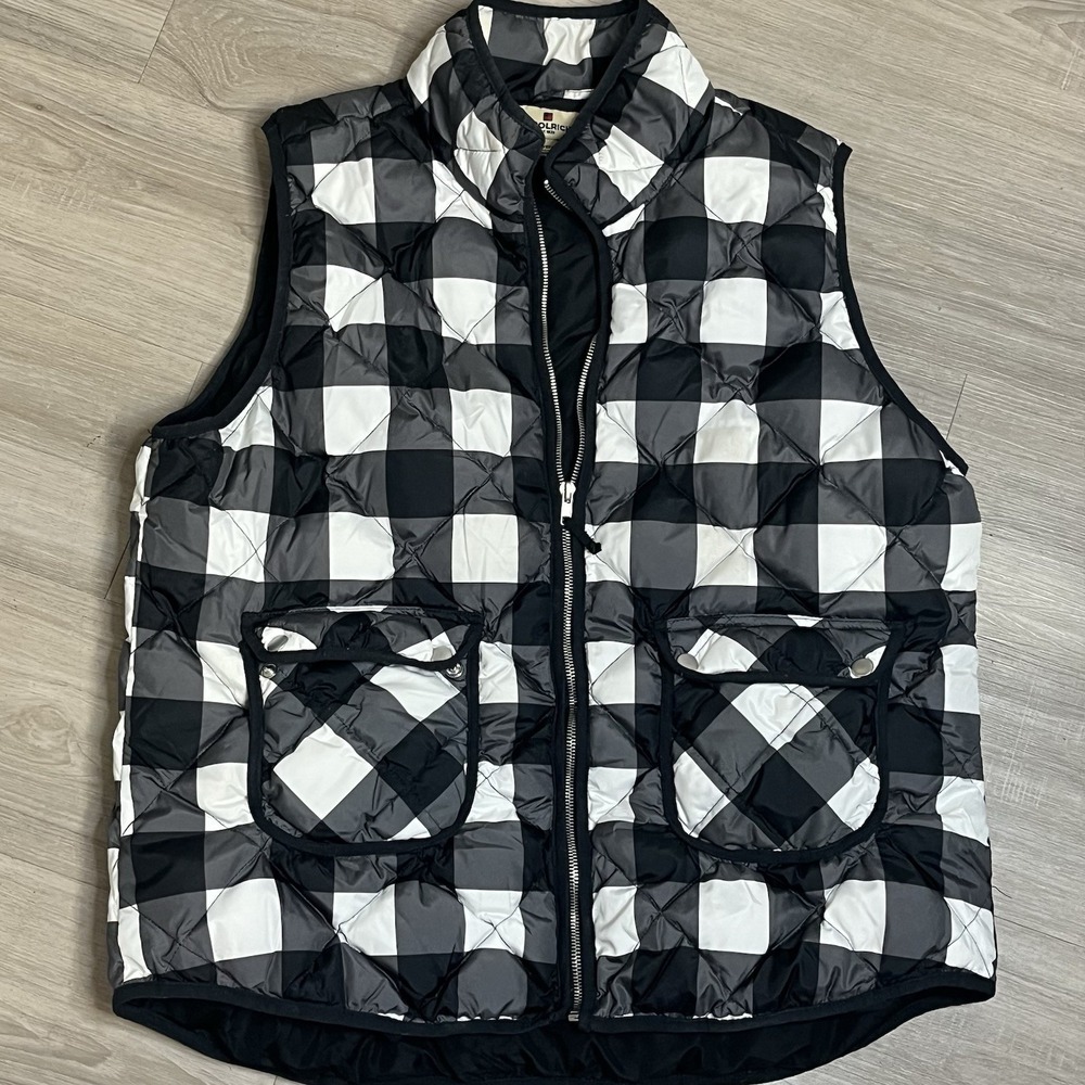 Woolrich‎ Vest Womens XXL  Duck Down Full Zip Black/White/Grey Quilted Puffer